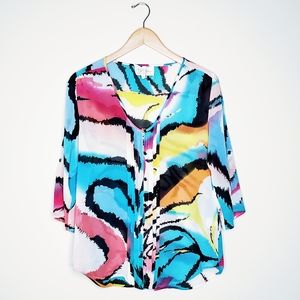 Yumi Kim | Silk Lizzie Watercolor Button Blouse